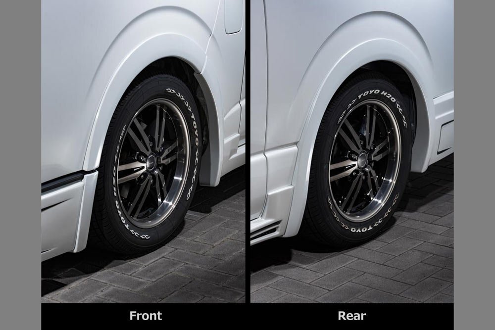 M\'z SPEED オーバーフェンダー ブラックマイカ (209) FRP ハイエースバン KDH201K KDH201V KDH206K KDH206V TRH200K TRH200V H25.12～