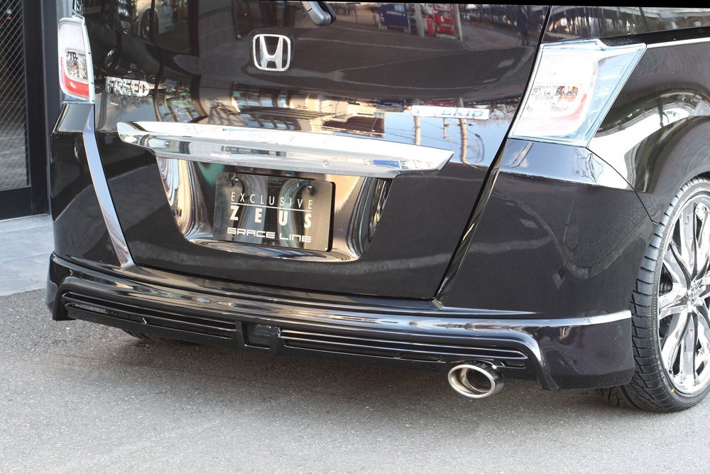 M\'z SPEED リアアンダースポイラー プレミアムホワイトパール (NH624P) FRP フリードハイブリッド GP3 H23.10～H26.3 中期