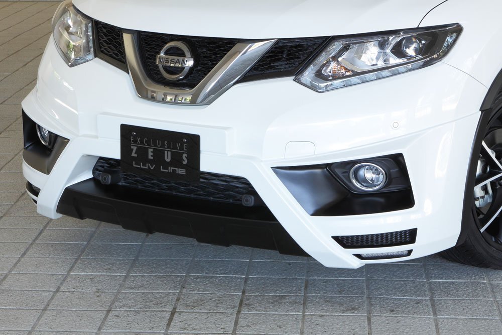 M\'z SPEED フロントハーフスポイラー ダイヤモンドブラック (G41) FRP エクストレイル T32系 H25.12～H29.5 20X/20S/ハイブリッド MC前