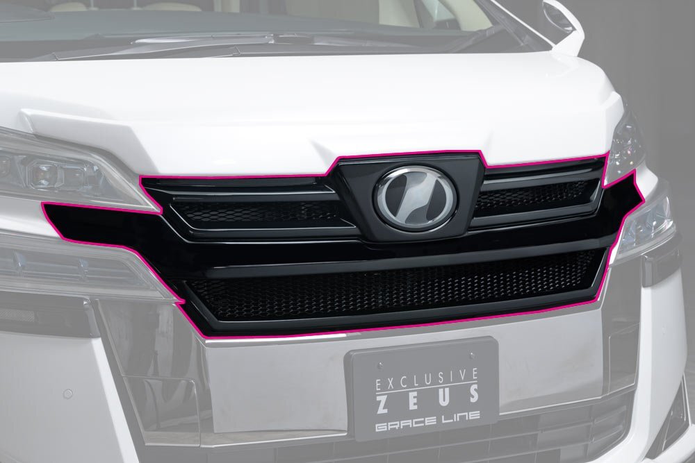 M\'z SPEED フロントグリル 未塗装 FRP ヴェルファイア 30系 H30.1～R5.5 V/X/エグゼクティブラウンジ MC後 カメラ無車 ICS付車除く