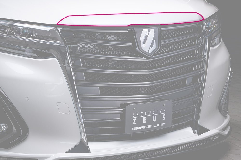 M\'z SPEED フードトップモール ブラック (202) FRP アルファード 30系 H30.1～R5.5 G/X/エグゼクティブラウンジ MC後