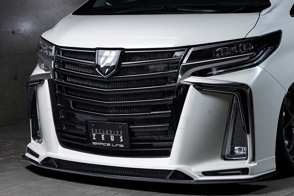 M\'z SPEED フロントハーフスポイラー ブラック (202) ABS アルファード 30系 H30.1～R5.5 エグゼクティブラウンジS/タイプゴールド MC後