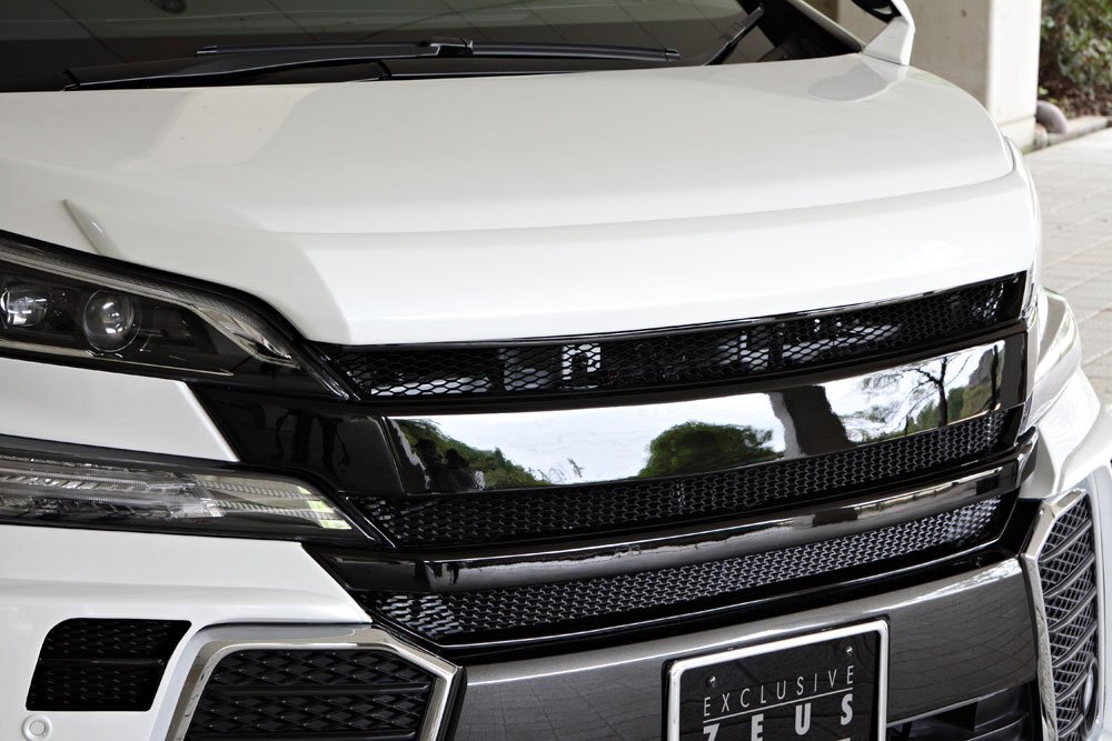 M\'z SPEED フロントグリル ブラック(202) FRP ヴェルファイアハイブリッド AYH30W H27.1～H29.12 ZR MC前 カメラ無 PCS無 ICS付除