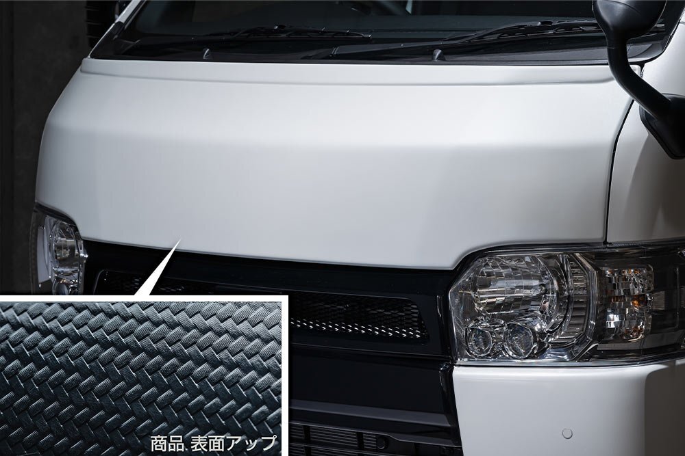 M\'z SPEED エアロボンネット カーボン AES ハイエースバン KDH201K KDH201V KDH206K KDH206V TRH200K TRH200V H25.12～