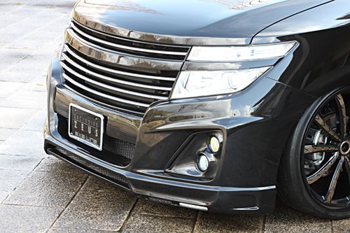 M\'z SPEED フロントバンパースポイラー 未塗装 FRP エルグランド PE52 PNE52 TE52 TNE52 H22.8～H26.3 MC前