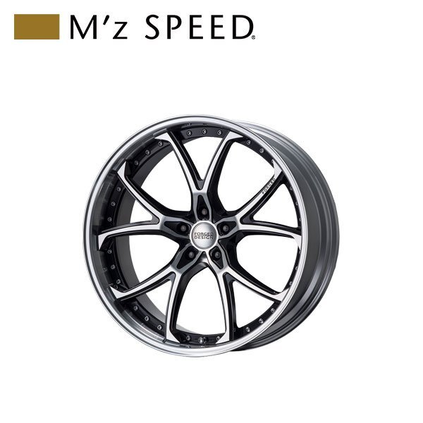 M\'z SPEED FORGED DESIGN 333 22×10.5J PCD112 5H +14 ブラック/ポリッシュ 22インチ 鍛造2ピースアルミホイール 1本