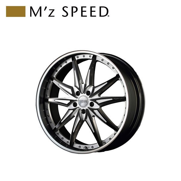 M\'z SPEED FORGED DESIGN 773 22×10.0J PCD114.3 5H +45 ブラックアルマイト/ポリッシュ 22インチ 鍛造2ピースアルミホイール 1本