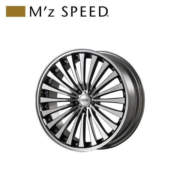 M\'z SPEED FORGED DESIGN 666 22×8.0J PCD120 5H +21 ブラック/ポリッシュ 22インチ 鍛造2ピースアルミホイール 1本