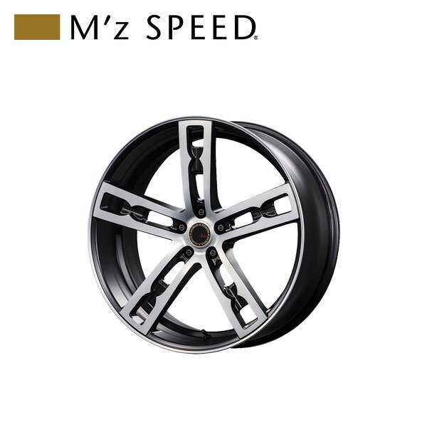 M\'z SPEED Julia 555 MONOBLOCK 22×9.0J PCD114.3 5H +38 マットブラック/ポリッシュ 22インチ 鋳造1ピースアルミホイール 1本