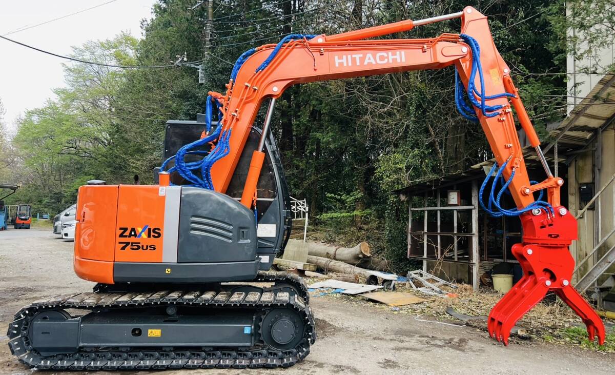 HITACHI○ユンボ○ZX75US-3○ミニ油圧ショベル○2856時間○倍速 HITACHI○ユンボ○ZX75US-3○ミニ油圧ショベル○2856時間○倍速