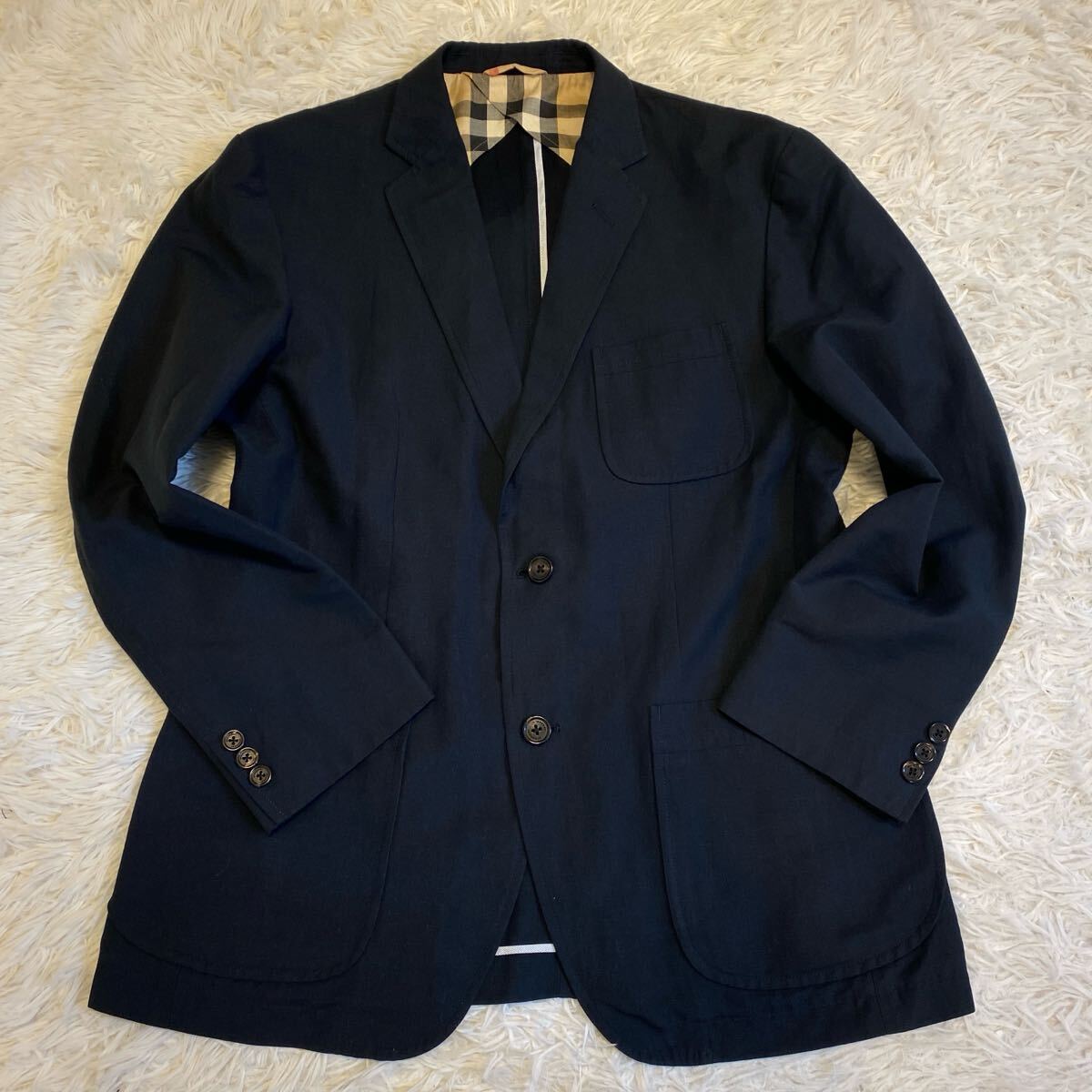極美品/リネン】バーバリーロンドン BURBERRY LONDON テーラード 極美品/リネン】バーバリーロンドン BURBERRY LONDON テーラード