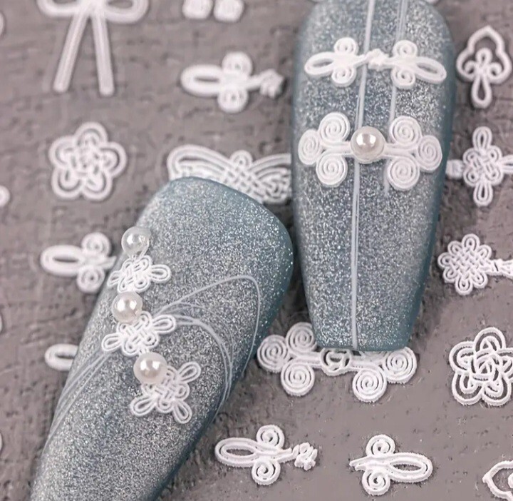 中國風(fēng)りぼん、結(jié)び、Timiko 3D ネイルシール