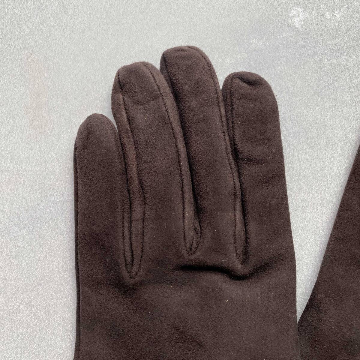 【美品】イタリア製　Madova Gloves マドヴァ　レディース　スエードレザーグローブ　革手袋　ダークブラウン　カシミア裏地　サイズ7_画像6