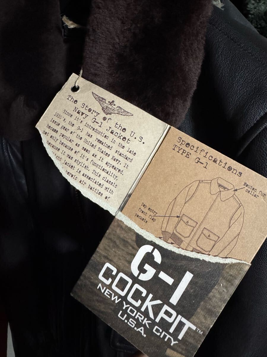 COCKPIT USA フライトジャケット G-1 36 ブラウン レザージャケット トップガン ムートン