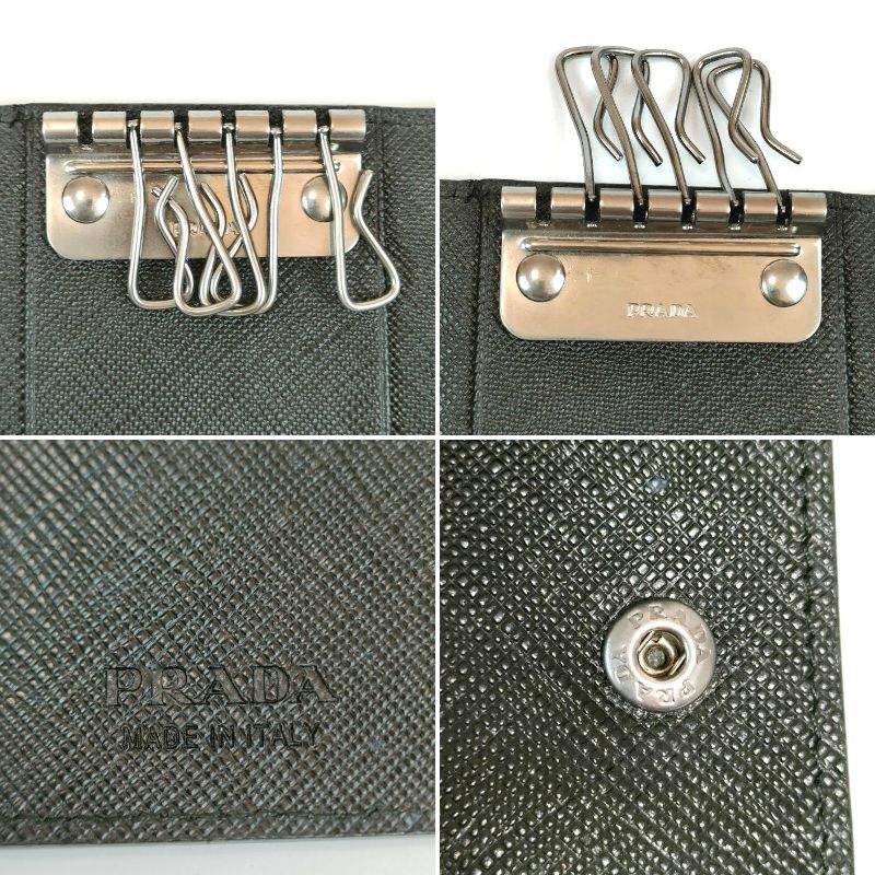 訳あり美品 PRADA プラダ キーケース サフィアーノレザー 三角 訳あり美品 PRADA プラダ キーケース サフィアーノレザー 三角