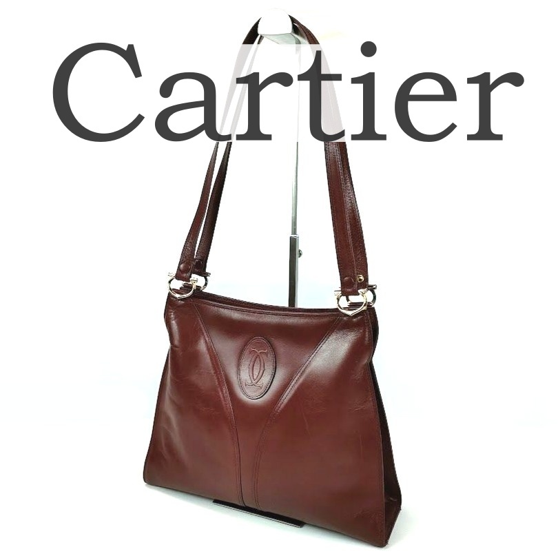 レア Cartier カルティエ がま口 ショルダーバッグ マストライン レア Cartier カルティエ がま口 ショルダーバッグ マストライン