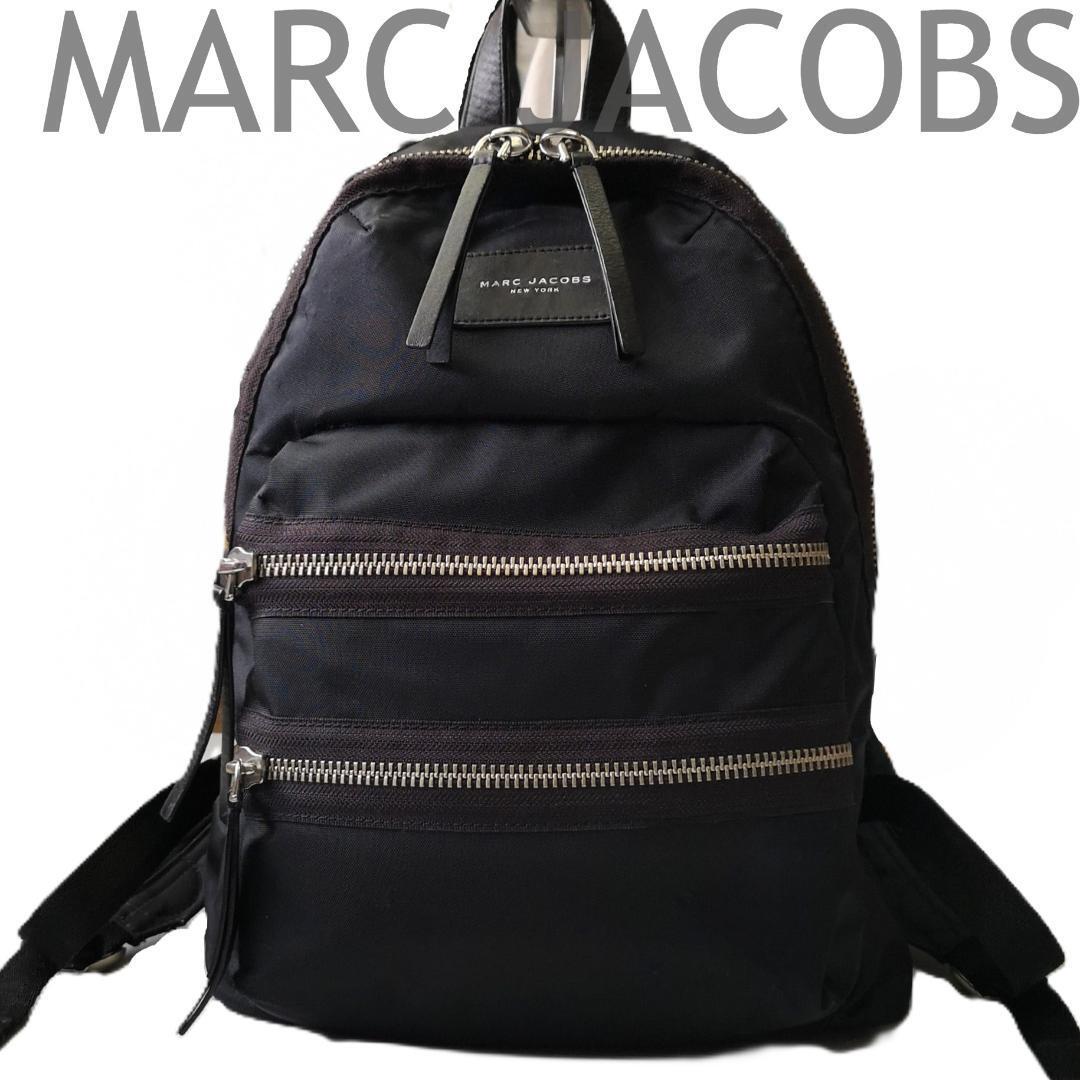 MARC JACOBS　マークジェイコブス　リュック　バックパック　ダブルジッパー　ナイロン　黒　ブラック　通學(xué)　レディース