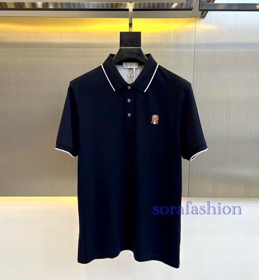 ごんちび出品 BRUNELLO CUCINELLIブルネロ クチネリ メンズ半袖ポロシャツ T