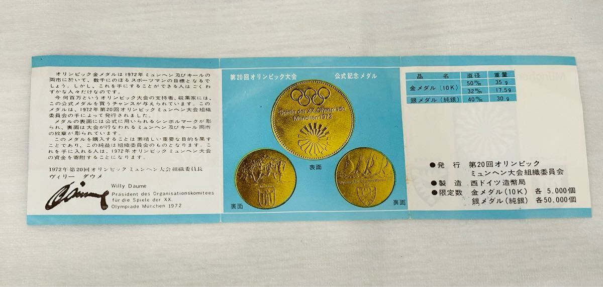 ◇1972年 ミュンヘンオリンピック 公式記念メダル 銀メダル 重量 ◇1972年 ミュンヘンオリンピック 公式記念メダル 銀メダル 重量