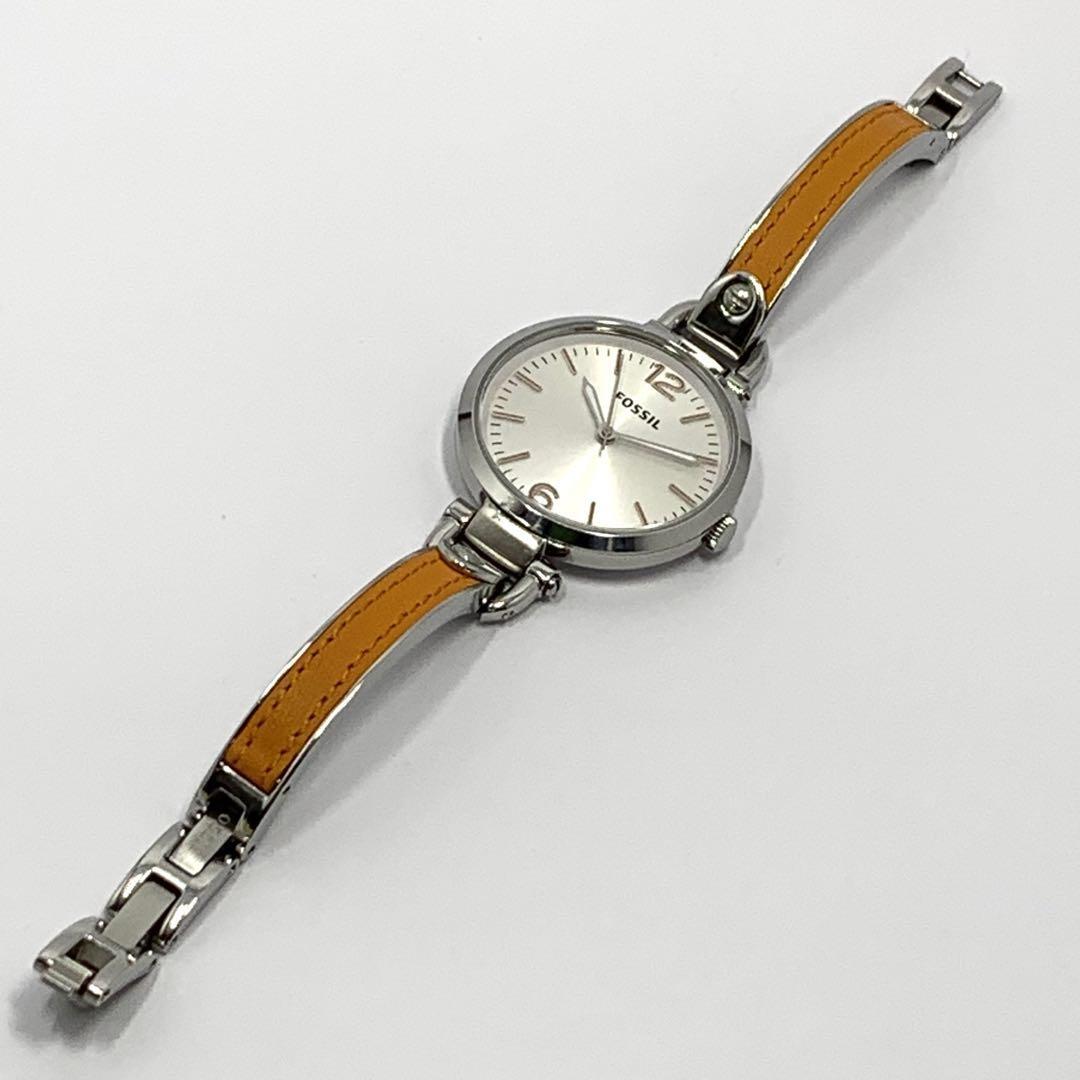 110 稼働品 電池交換済 FOSSIL フォッシル レディース 腕時(shí)計(jì) クオーツ式 3針 コンビ 人気 希少