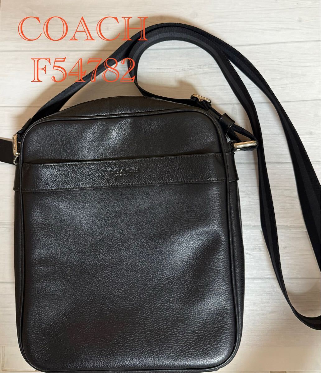 美品】COACH F54782 コーチ レザー ショルダーバッグ クロス 美品】COACH F54782 コーチ レザー ショルダーバッグ クロス