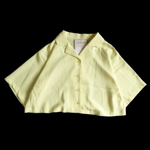 新品 Lax Dan Tia クロップド丈 ブラウス ショート丈 シャツ 黄色 イエロー 開襟 オープンカラー_画像1