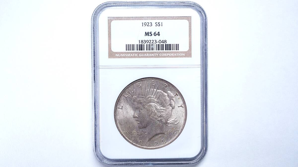 NGC МS64 1923年 アメリカ合衆国 ピース 1ドル銀貨 PEACE USA NGC МS64 1923年 アメリカ合衆国 ピース 1ドル銀貨 PEACE USA
