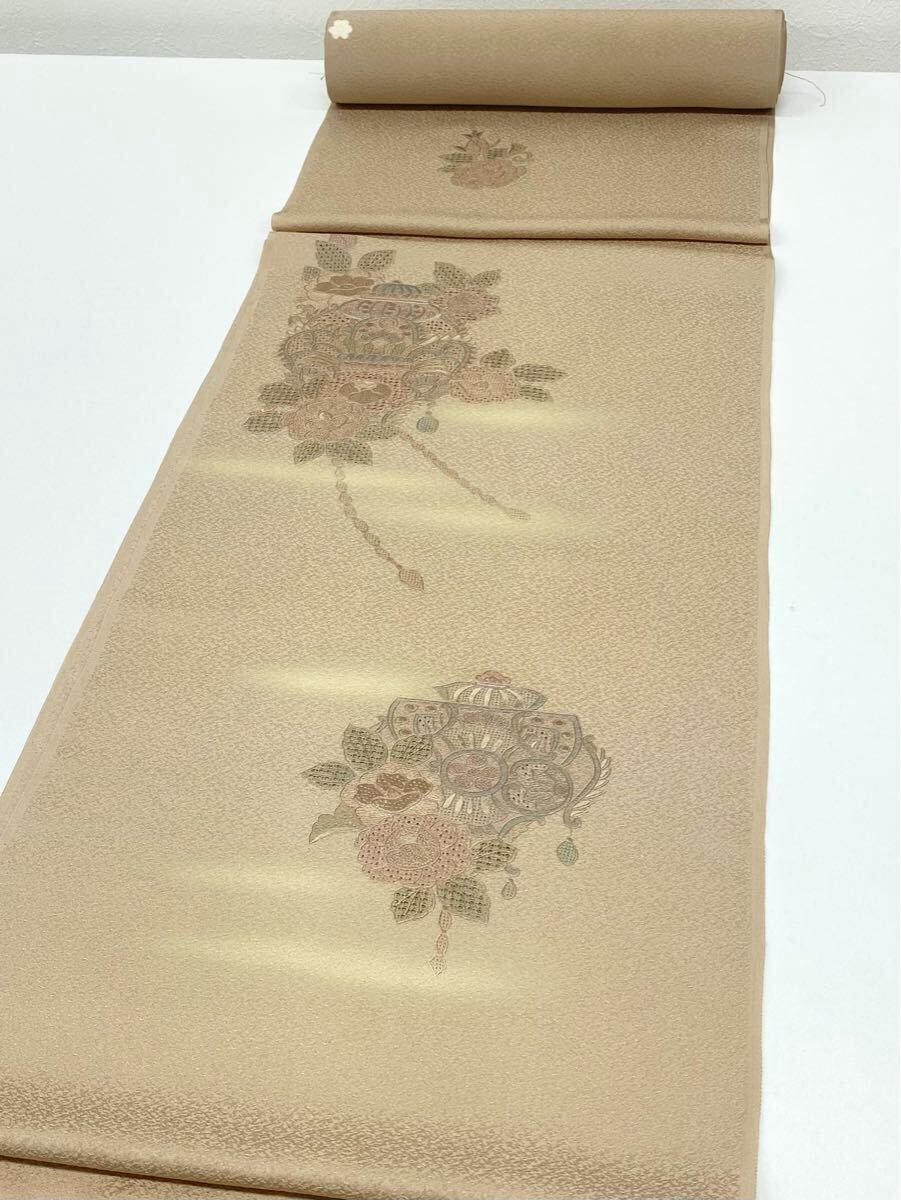 汕頭刺繍 蘇州刺繍 相良刺繍 付け下げ 反物 一つ紋入り 紋意匠 汕頭刺繍 蘇州刺繍 相良刺繍 付け下げ 反物 一つ紋入り 紋意匠