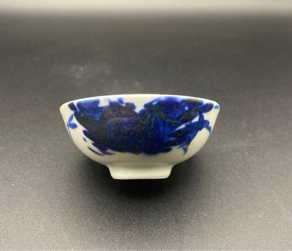 盃 (3) 清風与平 共箱 共布 染付 青華 茶器 茶盃 時代物 煎茶器 盃 (3) 清風与平 共箱 共布 染付 青華 茶器 茶盃 時代物 煎茶器