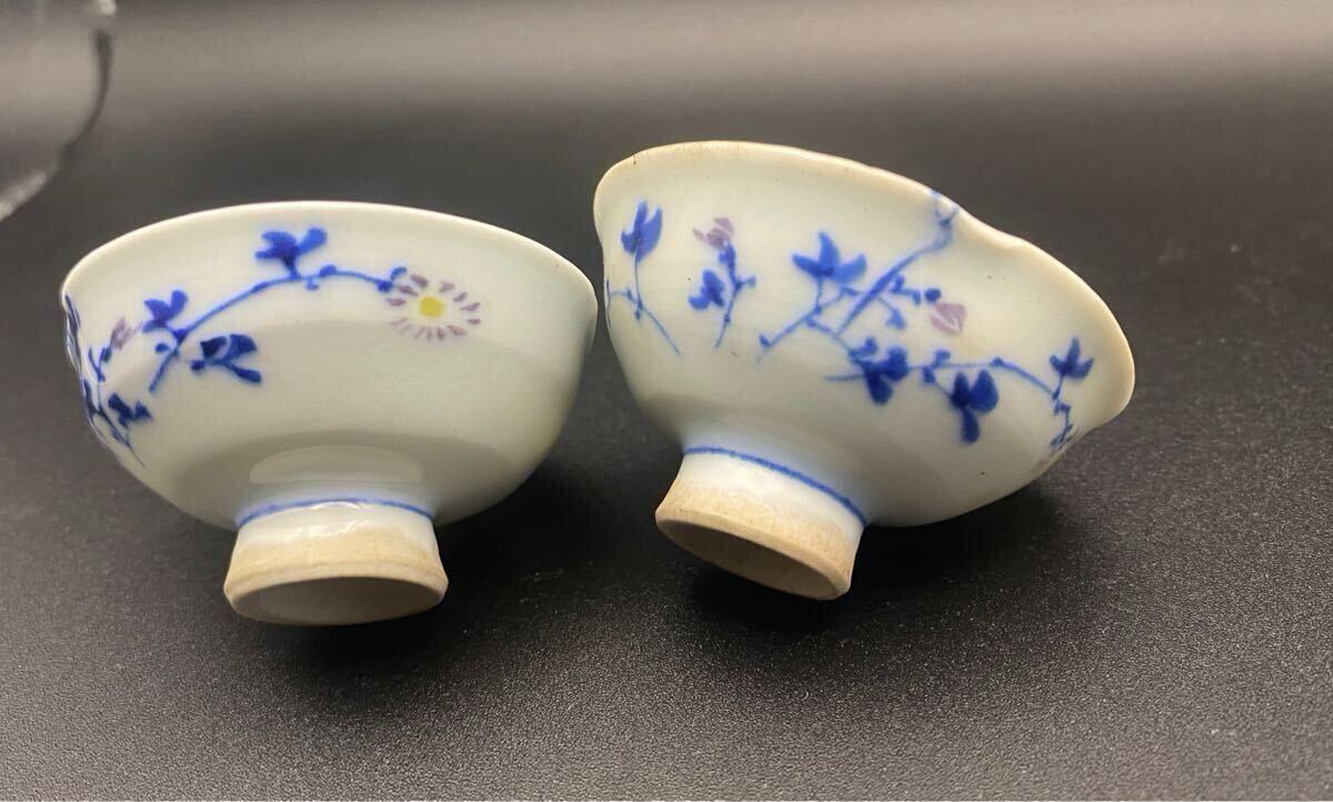 盃(1) 真葛香山 染付 青華 共箱 共布 茶器 茶盃 時代物 煎茶器 盃(1) 真葛香山 染付 青華 共箱 共布 茶器 茶盃 時代物 煎茶器