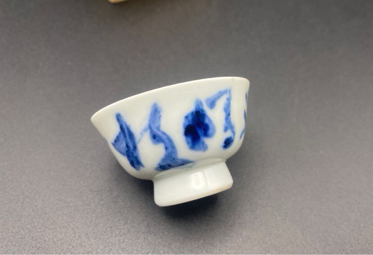 盃(5) 富岡鉄斎 染付 青華 茶器 茶盃 時代物 煎茶器 京焼 煎茶 盃(5) 富岡鉄斎 染付 青華 茶器 茶盃 時代物 煎茶器 京焼 煎茶
