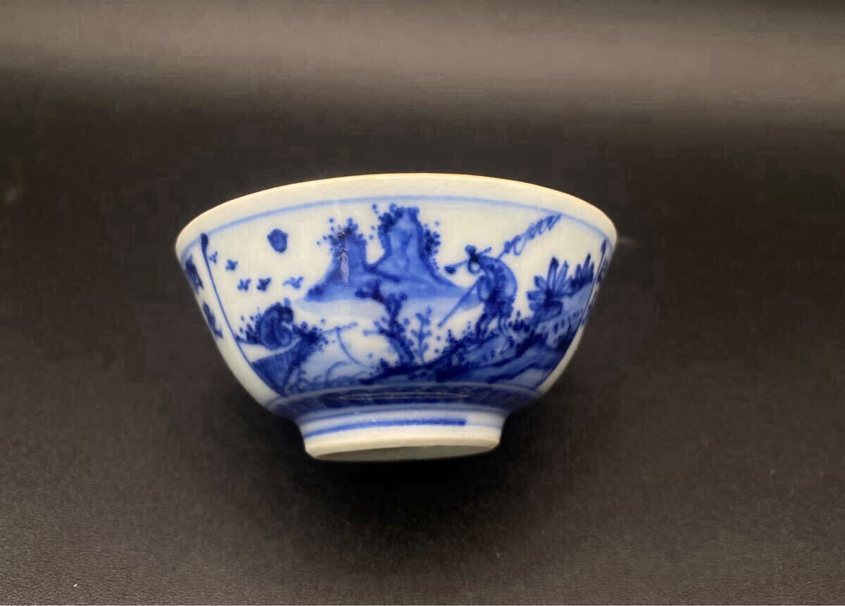 盃(10) 道八 2点セット 染付 青華 茶器 茶盃 時代物 煎茶器 京焼 盃(10) 道八 2点セット 染付 青華 茶器 茶盃 時代物 煎茶器 京焼