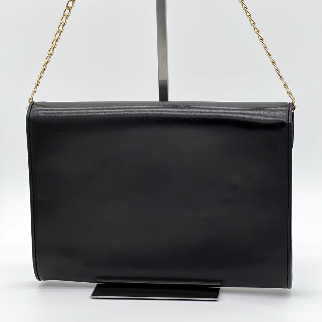 【美品】BALLY バリー クラッチバッグ ショルダーバッグ 斜めがけ クロスボディ フラップ フォーマル レディース ブラック BH020319F_画像2