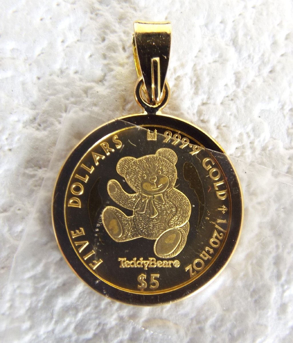 K24 テディベア金貨 クック諸島 1/20oz ペンダントトップ K24 テディベア金貨 クック諸島 1/20oz ペンダントトップ