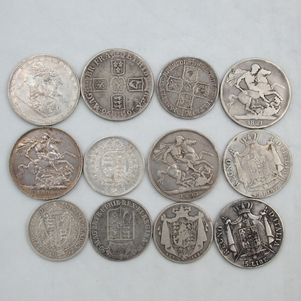 1円〜 海外銀貨 イギリス/イタリア ウィリアムとメアリー