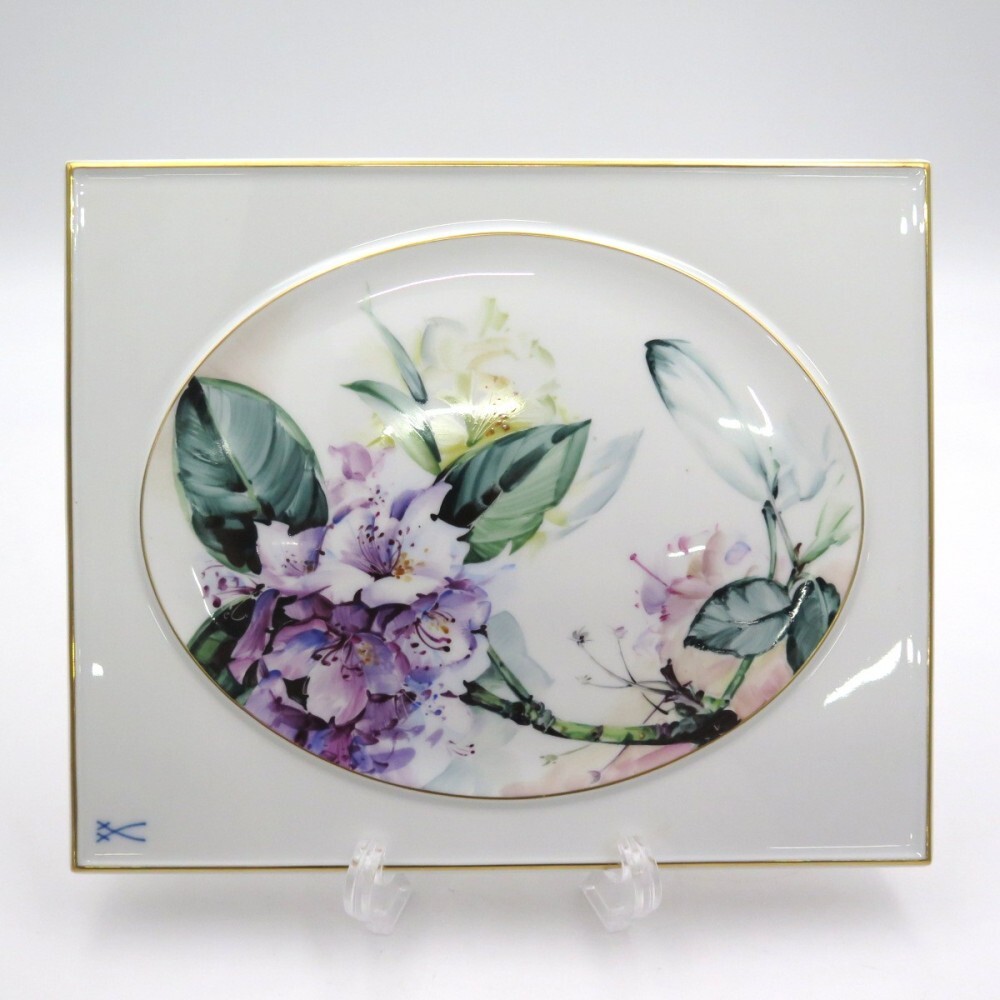 1円〜 Meissen マイセン 614110 フラワー プラーク 陶板画 y172 1円〜 Meissen マイセン 614110 フラワー プラーク 陶板画 y172