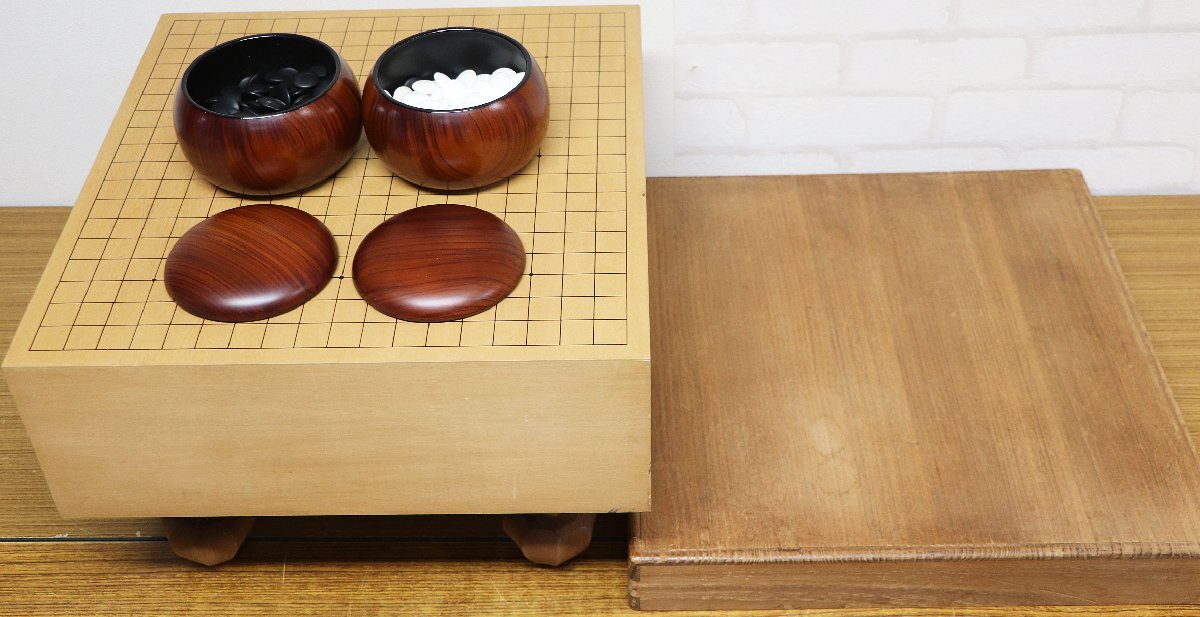 M◇中古品◇囲碁 碁盤・碁石・碁笥セット メーカー・材質等詳細 M◇中古品◇囲碁 碁盤・碁石・碁笥セット メーカー・材質等詳細