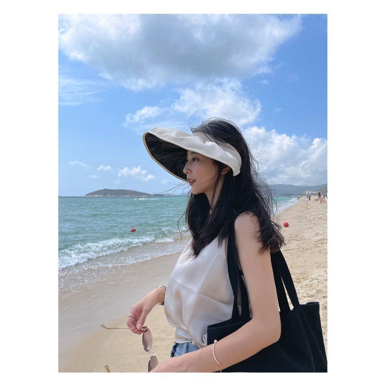 козырек UV cut широкий когда . складной "дышит" навес простой супер-легкий удобный затемнение симпатичный маленький лицо. эффект крем