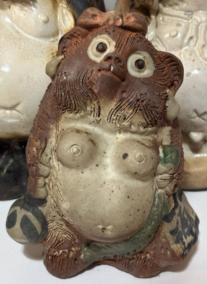 信楽焼 狸 置物 5体 検:縁起物 時代物 狸庵作 骨董 信楽焼 狸 置物 5体 検:縁起物 時代物 狸庵作 骨董