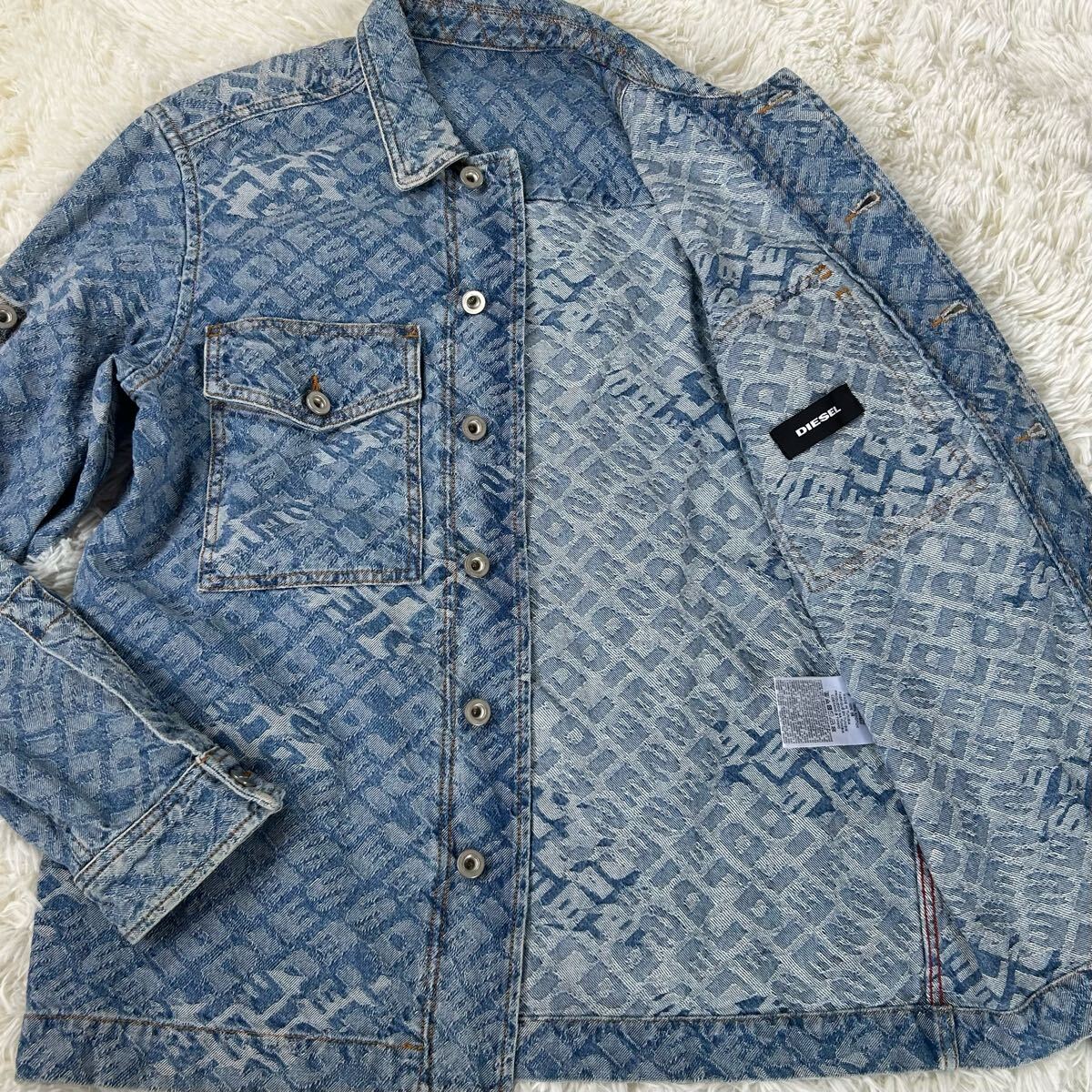 美品☆XLサイズ相当☆DIESEL ディーゼル デニムジャケット ロゴ 美品☆XLサイズ相当☆DIESEL ディーゼル デニムジャケット ロゴ
