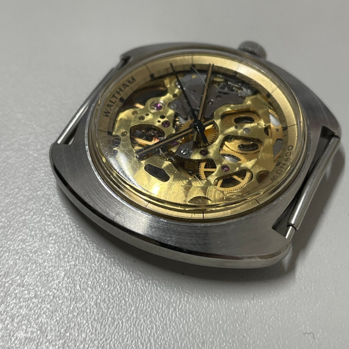 31】☆1円~ 稼働 WALTHAM ウォルサム スケルトン MONACO モナコ 31】☆1円~ 稼働 WALTHAM ウォルサム スケルトン MONACO モナコ