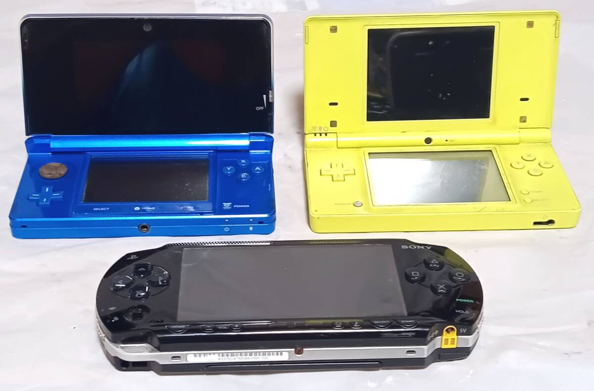 ○○NINTENDO 3DS+DS&SONY PSP-1000合計3台、未チェック ○○NINTENDO 3DS+DS&SONY PSP-1000合計3台、未チェック