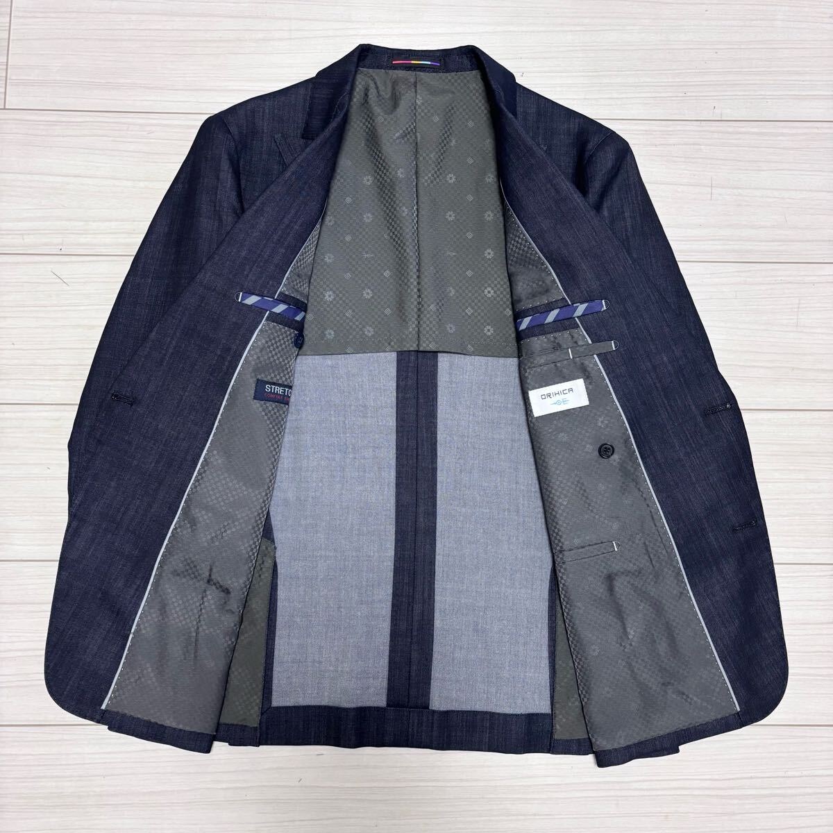 美品 オリヒカ ストレッチ デニム ライク ダブル セットアップ 美品 オリヒカ ストレッチ デニム ライク ダブル セットアップ