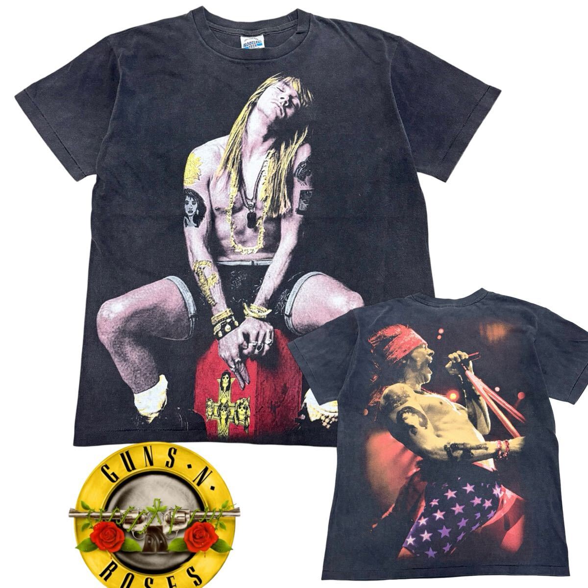 良品 GUNS ガンズ BOOTLEG TEES アクセルローズ Tシャツ L 良品 GUNS ガンズ BOOTLEG TEES アクセルローズ Tシャツ L