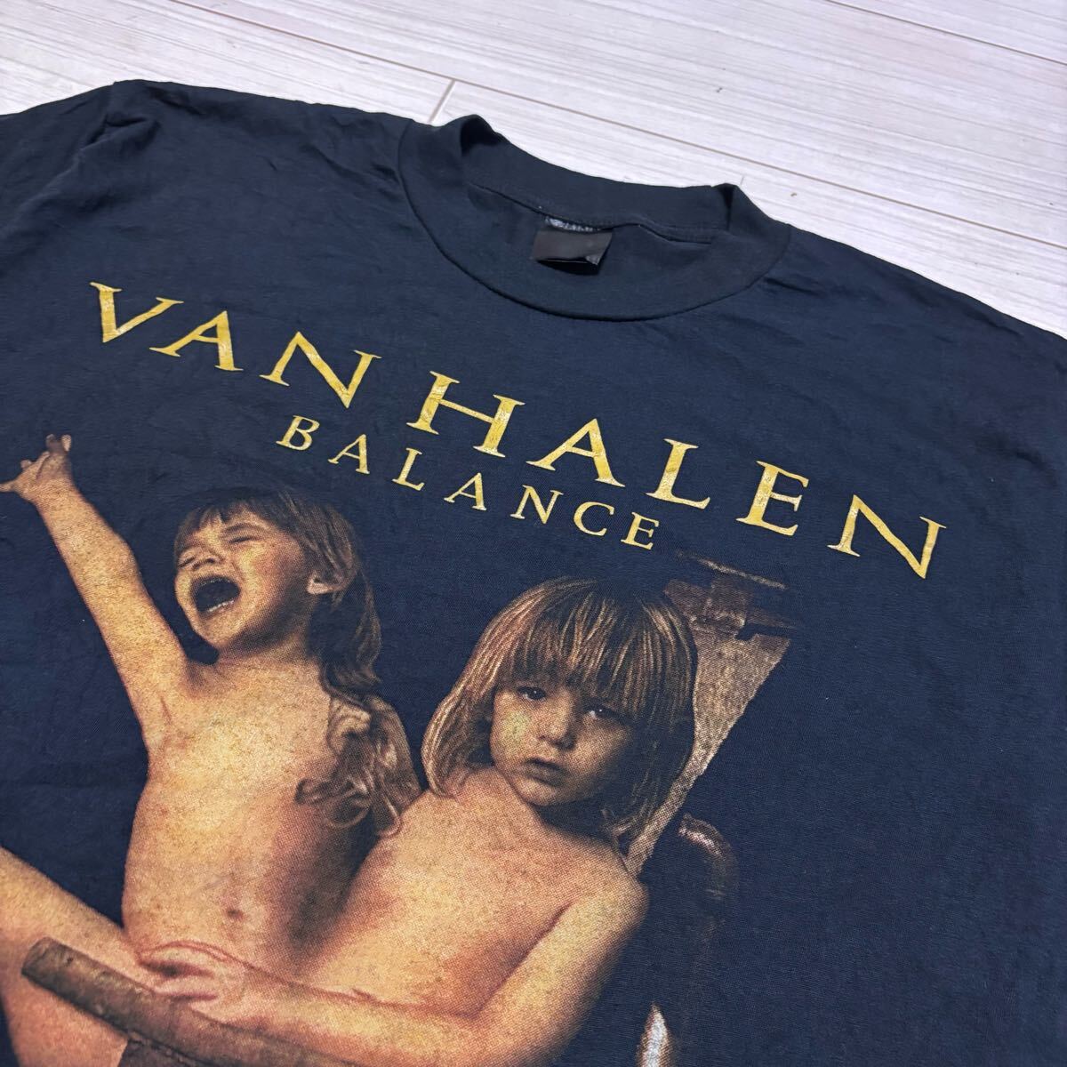 90s レプリカ VAN HALEN BALANCE Tour Tシャツ M 黒 ブラック 90s レプリカ VAN HALEN BALANCE Tour Tシャツ M 黒 ブラック
