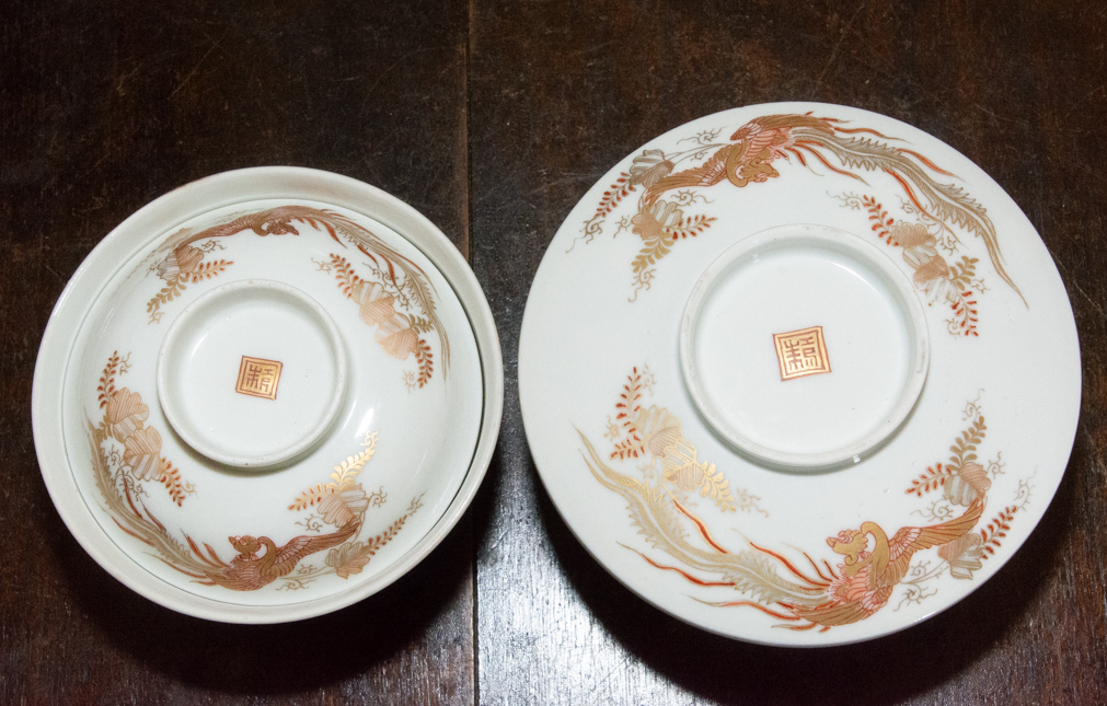 古伊万里 色絵 桐に鳳凰 磁器7種×5客揃 七寸皿・膾皿・小皿・蒸 古伊万里 色絵 桐に鳳凰 磁器7種×5客揃 七寸皿・膾皿・小皿・蒸