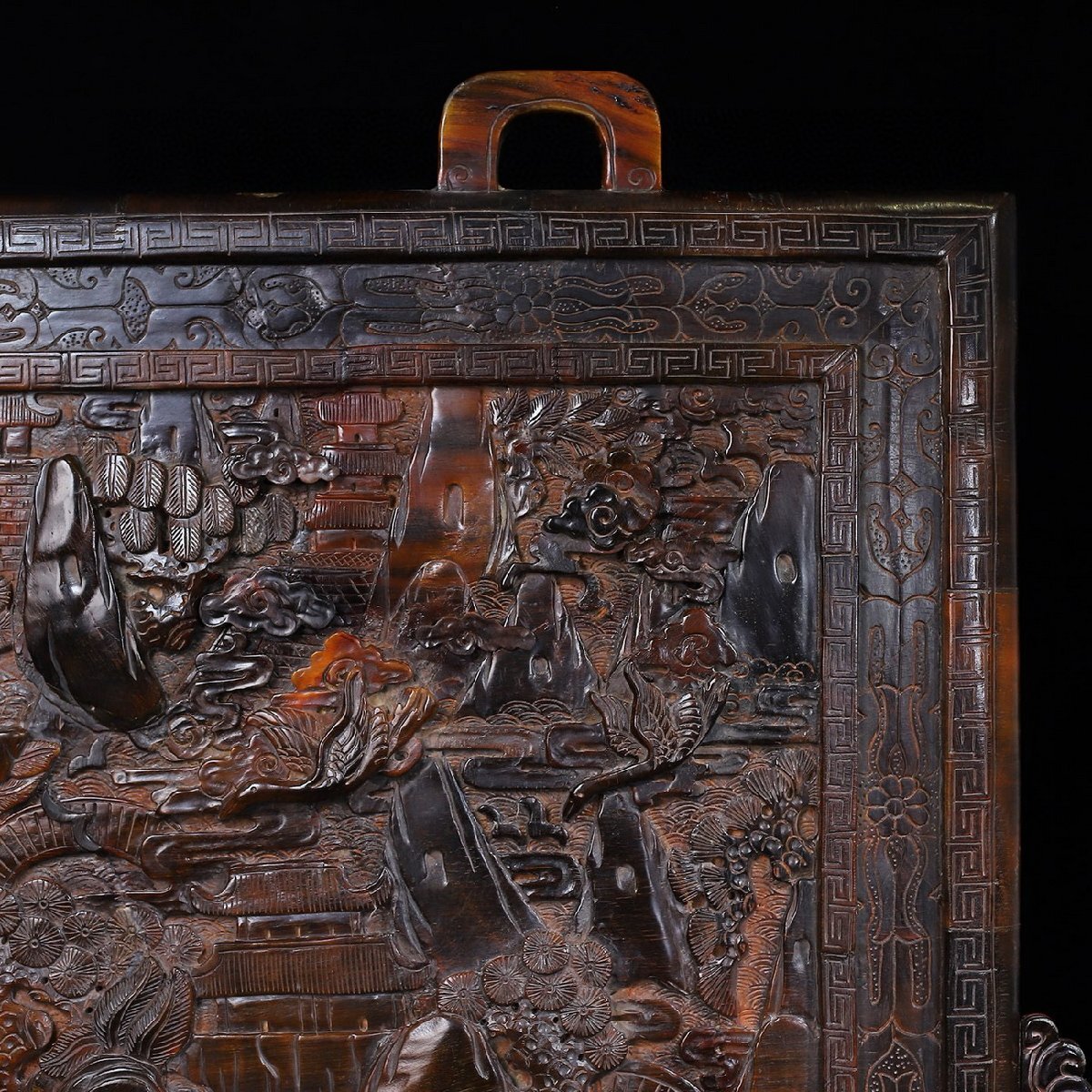 清】某収集家放出品 清時代 天然角材 山水人物図屏風55x15x48 清】某収集家放出品 清時代 天然角材 山水人物図屏風55x15x48