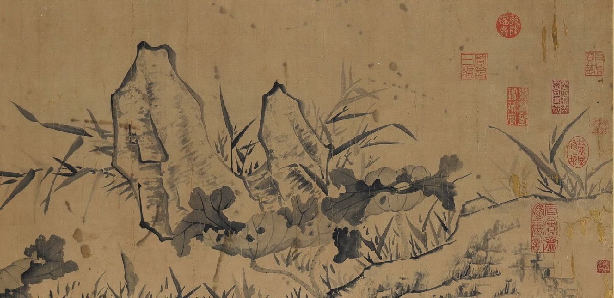 清】某蒐集家買入「徐渭寫」中国明時代画家 紙本【蓮花図・手巻 清】某蒐集家買入「徐渭寫」中国明時代画家 紙本【蓮花図・手巻
