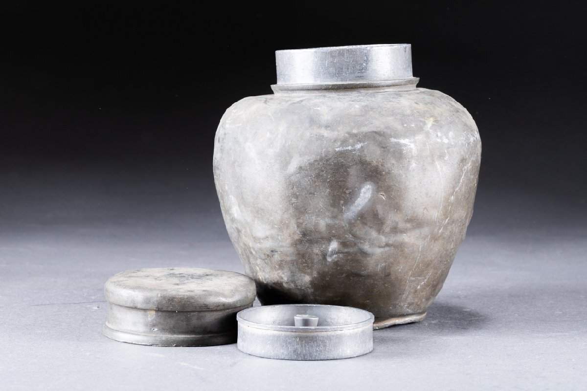 華】時代舊藏 時代物「點銅」在銘 純錫 本錫 茶壷980g 茶入 茶煎 華】時代舊藏 時代物「點銅」在銘 純錫 本錫 茶壷980g 茶入 茶煎