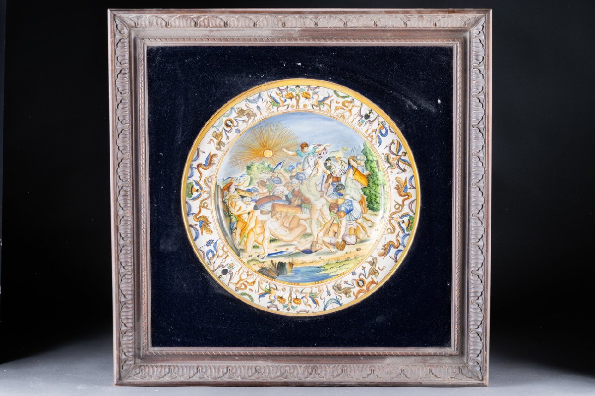 華】時代舊藏 時代物 額装 色絵西洋人物人形紋飾皿 西洋陶器 華】時代舊藏 時代物 額装 色絵西洋人物人形紋飾皿 西洋陶器